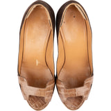 Hermès Exotic Alligator Suede H Strap Platform Sandals Shoes (35,5)