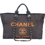 Chanel Denim Deauville Tote Shoulder Bag - vintageandkickz