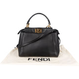 Fendi Black Leather Mini Peekaboo Handbag