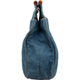Chanel Denim CC Tortoise Handle Tote Handbag