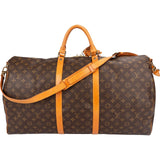 Louis Vuitton Monogram Canvas Keepall 60 Bandoulière Travel Bag