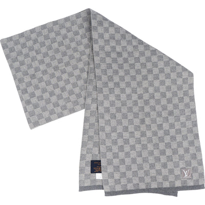 Louis Vuitton Wool Monogram Damier Schal Scarf - vintageandkickz