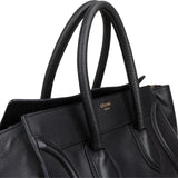 Céline Drummed Calfskin Luggage Handbag