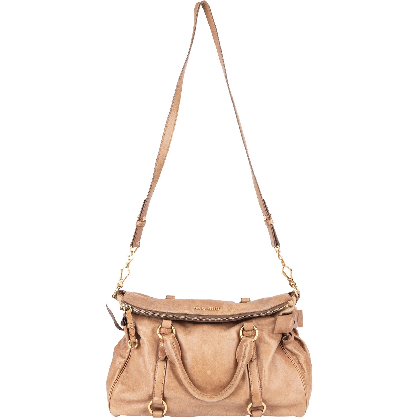 [🔄️B24 / F22] Miu Miu Vitello Lux Bow Shoulder Bag - vintageandkickz