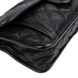 Chanel Quilted Caviar Leather Palladium Front Pocket Single Flap Shoulder Bag