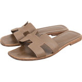Hermès Taupe Epsom Leather Oran Sandals (36)