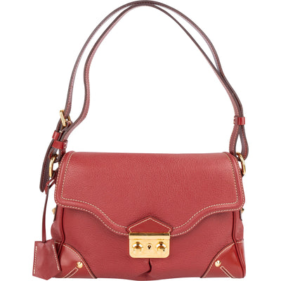 Louis Vuitton Red Leather Suhali L'Essentiel Shoulder Bag