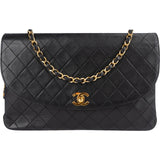 Chanel Quilted Lambskin 24K Gold Single Flap Shoulder Bag