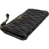 Miu Miu Black Matelassé Vitello Lux Leather Wristlet Clutch