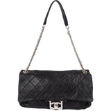 Chanel Quilted Lambskin Modern Palladium Chain Jumbo Single Flap Shoulder Bag