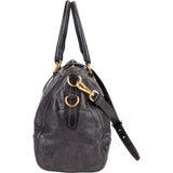 Prada Black Vitello Leather City Handbag - vintageandkickz