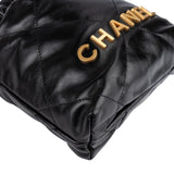 Chanel 22 Stitching Lambskin Small Drawstring Bag Handbag - vintageandkickz