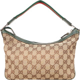 [🔄️B09 / F12] Gucci Monogram GG Canvas Web Pochette Shoulder Bag - vintageandkickz