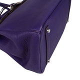 Hermès Iris Purple Taurillon Clemence Palladium Birkin 35 Handbag
