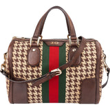 Gucci Houndstooth Web Boston Bag 30 Handbag