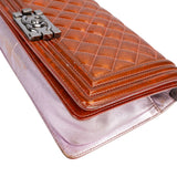 Chanel Quilted Patent Leather Medium Boy Crossbody Bag