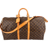 Louis Vuitton Monogram Canvas Keepall 55 Bandoulière Travel Bag