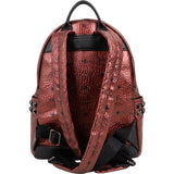 MCM Monogram Metallic Visetos Stark Side Studs Small Backpack