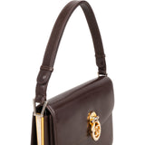 Gucci Brown Lambskin Vintage Circle GG Single Flap Shoulder Bag