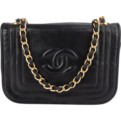 Chanel Lambskin CC Single Flap Camera Crossbody Bag - vintageandkickz