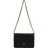 Chanel Quilted Lambskin 24K Single Flap Shoulder Bag