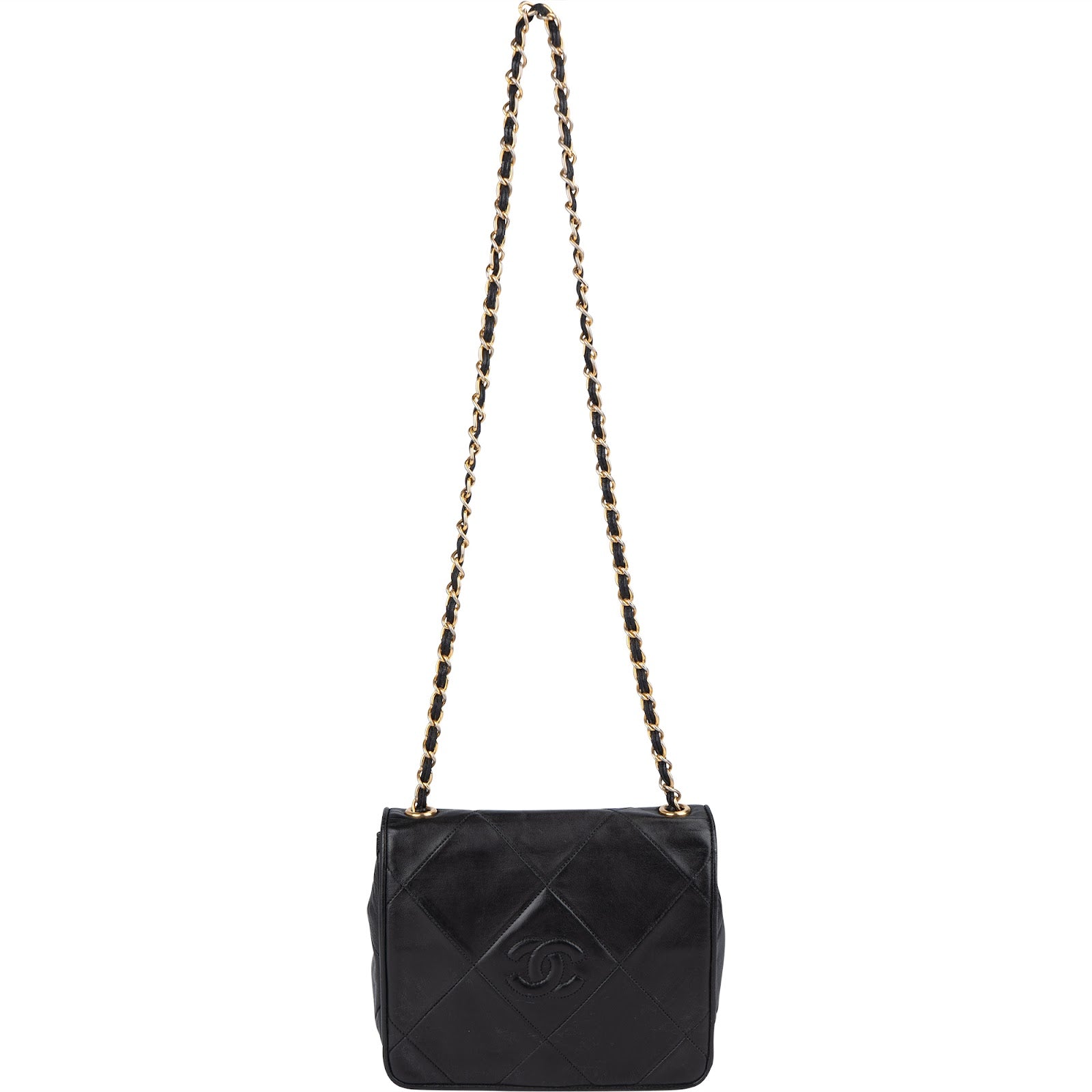 Chanel Stitching Lambskin CC Single Flap Crossbody Bag - vintageandkickz