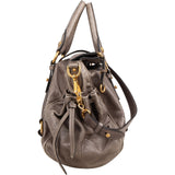 Miu Miu Vitello Lux Leather Drawstring Satchel Handbag