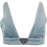 Prada Blue Denim Bralette Top (IT42)