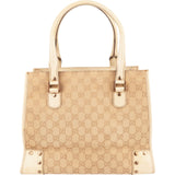 Gucci Monogram GG Canvas Studded Tote Handbag
