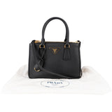 Prada Black Saffiano Leather Small Galleria Handbag
