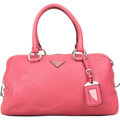 [🔄️B14 / F37] Prada Vitello Daino Bauletto Bag Handbag - vintageandkickz