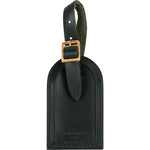 [🔄️B10 / F53] Louis Vuitton Dark Green Leather Luggage Tag - vintageandkickz
