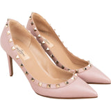 Valentino Pink Grained Calfskin Rockstud Pumps (38,5)
