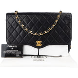 Chanel Quilted Lambskin 24K Gold Single Flap Crossbody Bag