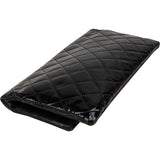 Chanel Quilted Patent Leather Fold-Over CC Clutch Bag