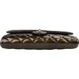 Chanel Quilted Patent Leather Palladium Single Flap Shoulder Bag
