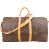 Louis Vuitton Monogram Canvas Keepall 55 Bandoulière Travel Bag
