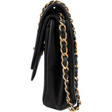 Chanel Quilted Lambskin 24K Gold Half Moon Flap Shoulder Bag