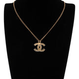 Chanel Textured CC Emblem Pendant Necklace 04C
