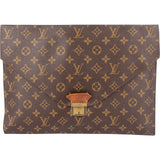 Louis Vuitton Monogram Canvas Plat Porte Documents Laptop Clutch - vintageandkickz