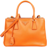 Prada Orange Saffiano Leather Galleria Handbag