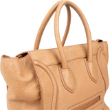 Céline Drummed Calfskin Luggage Handbag