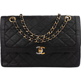 Chanel Quilted Lambskin Bicolor Double Flap Shoulder Bag