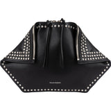Alexander McQueen Black Leather The Peak Studded Clutch Bag