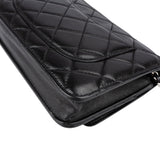 Chanel Quilted Lambskin Palladium Wallet On Chain Crossbody Bag