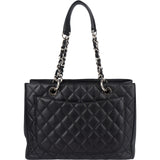 Chanel Quilted Caviar Leather Grand Shopping Tote Shoulder Bag