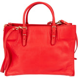 Balenciaga Red Leather Small City Tote Handbag