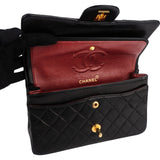 Chanel Quilted Lambskin 24K Gold Small Double Flap Shoulder Bag