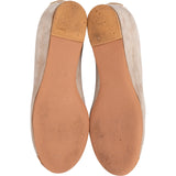 Chanel Beige Suede Cork Cap Toe Wedge Ballerina Flats (37)