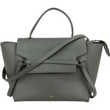 Céline Dark Green Grained Leather Belt Handbag